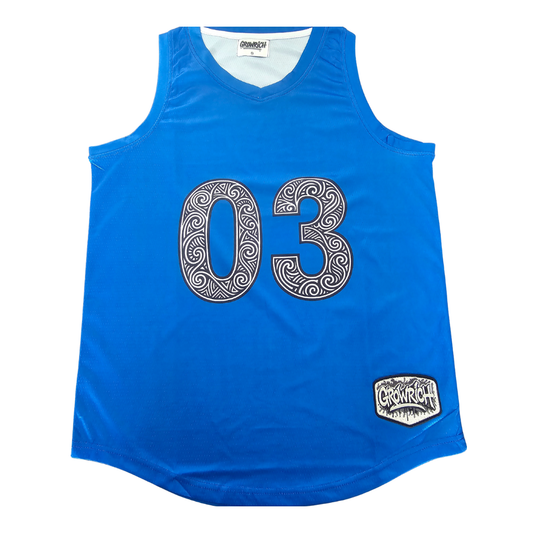 The "03" Growrich Blue Singlet | Growrich Clothing
