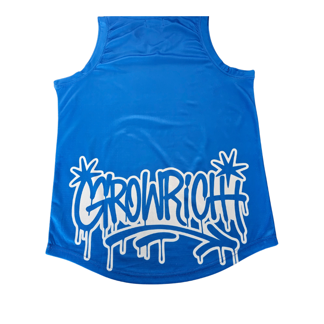 The "03" Growrich Blue Singlet | Growrich Clothing