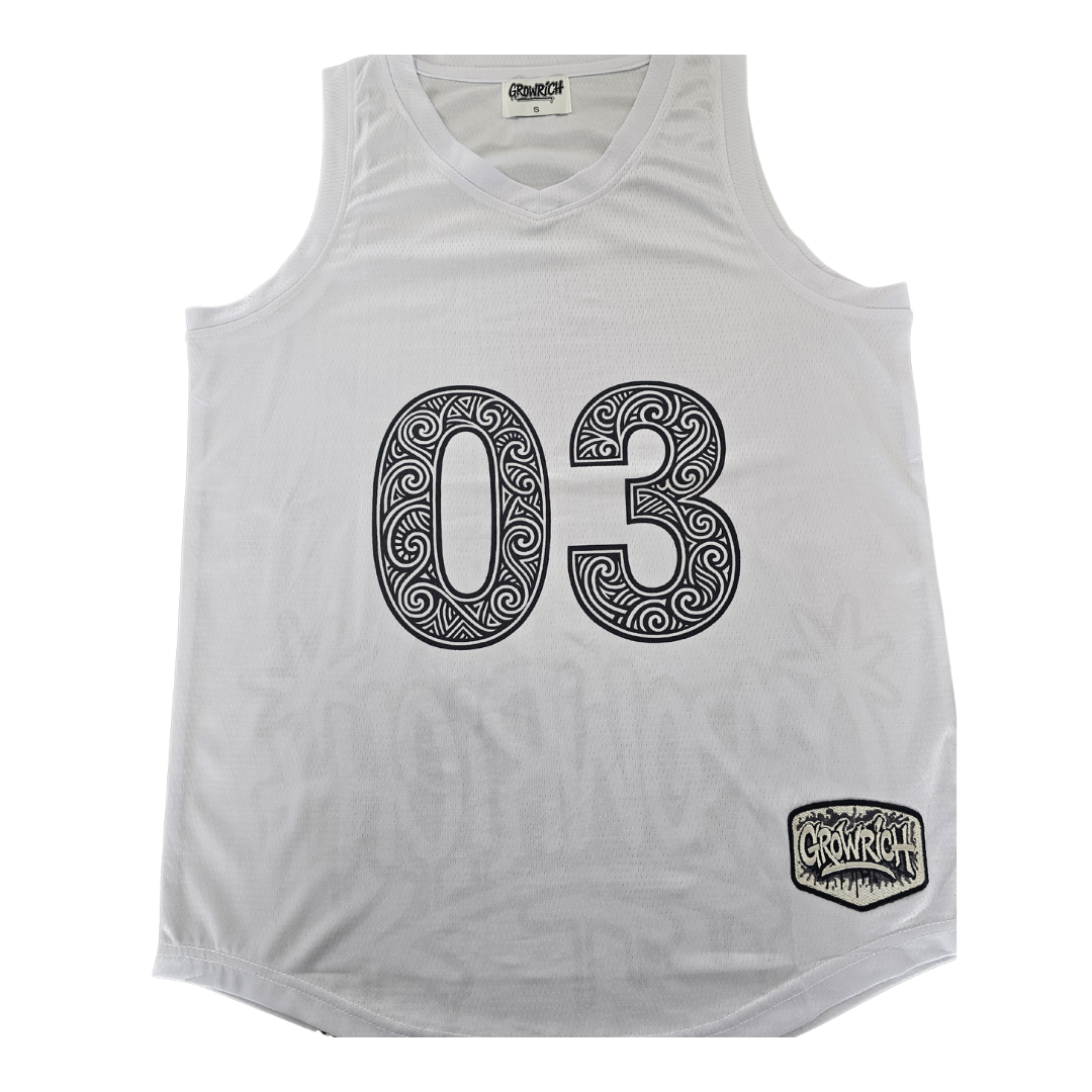The "03" Growrich White Singlet | Growrich Clothing