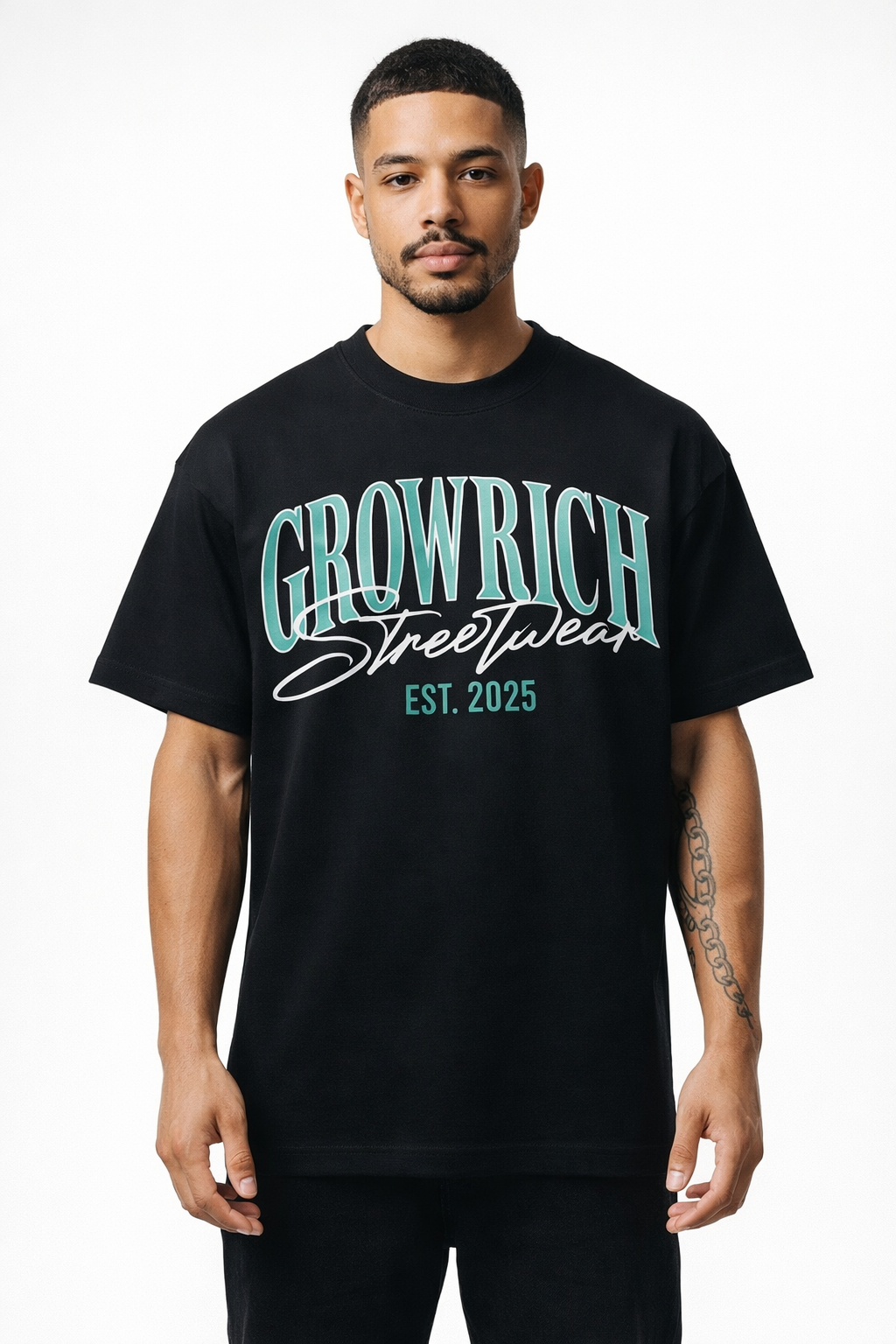 OG Black Heavy Tee | GrowRich Clothing