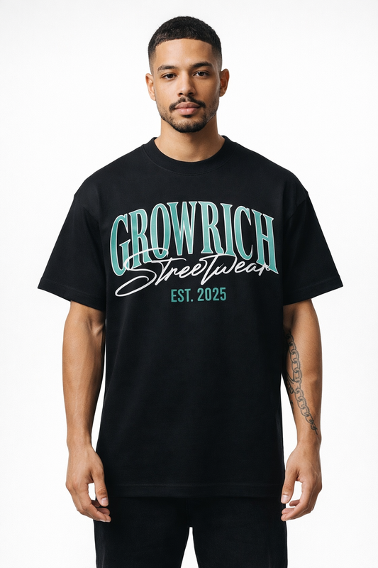OG Black Heavy Tee | GrowRich Clothing