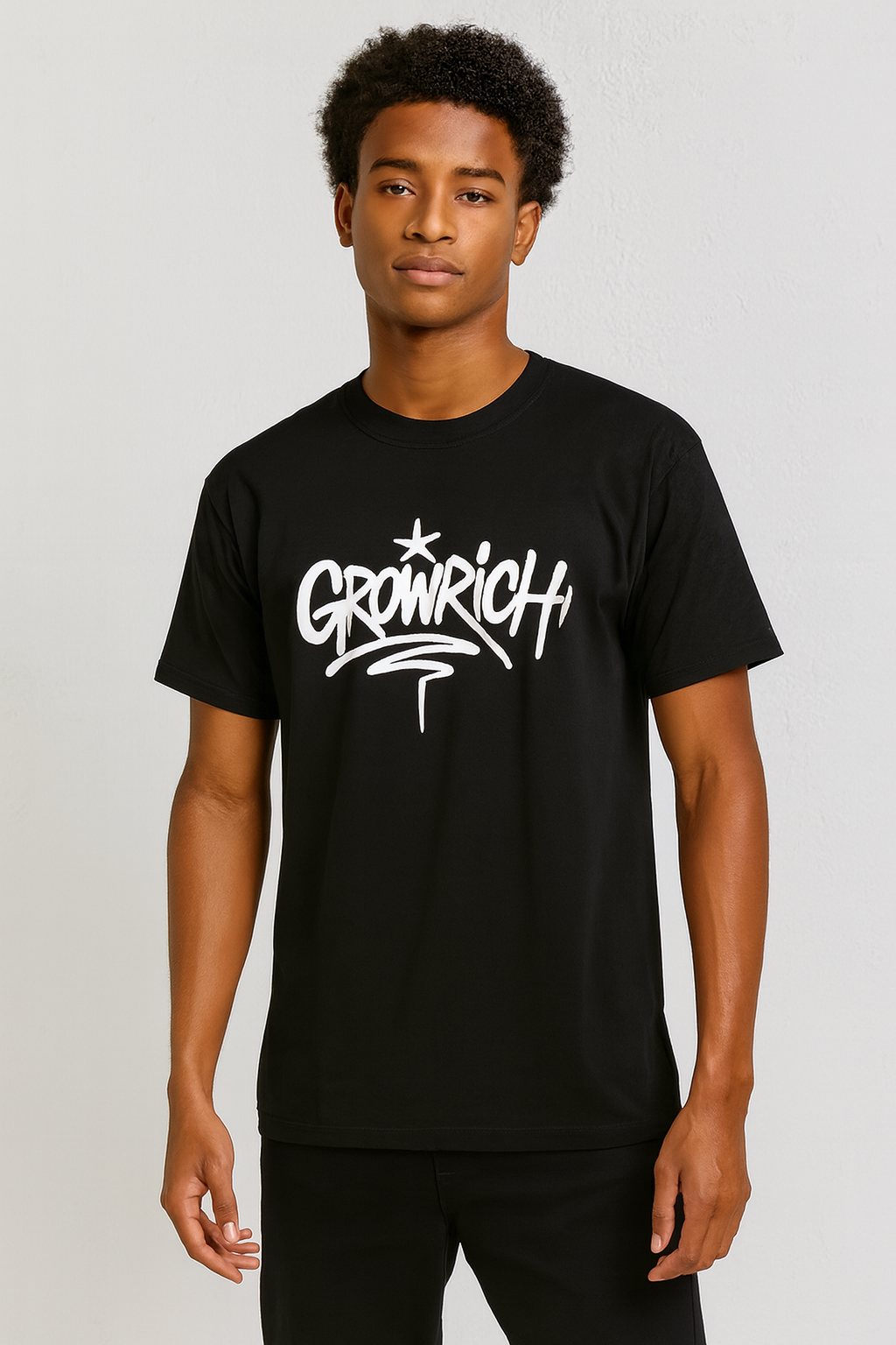 Black Oversized Tee | Growrich Clothing