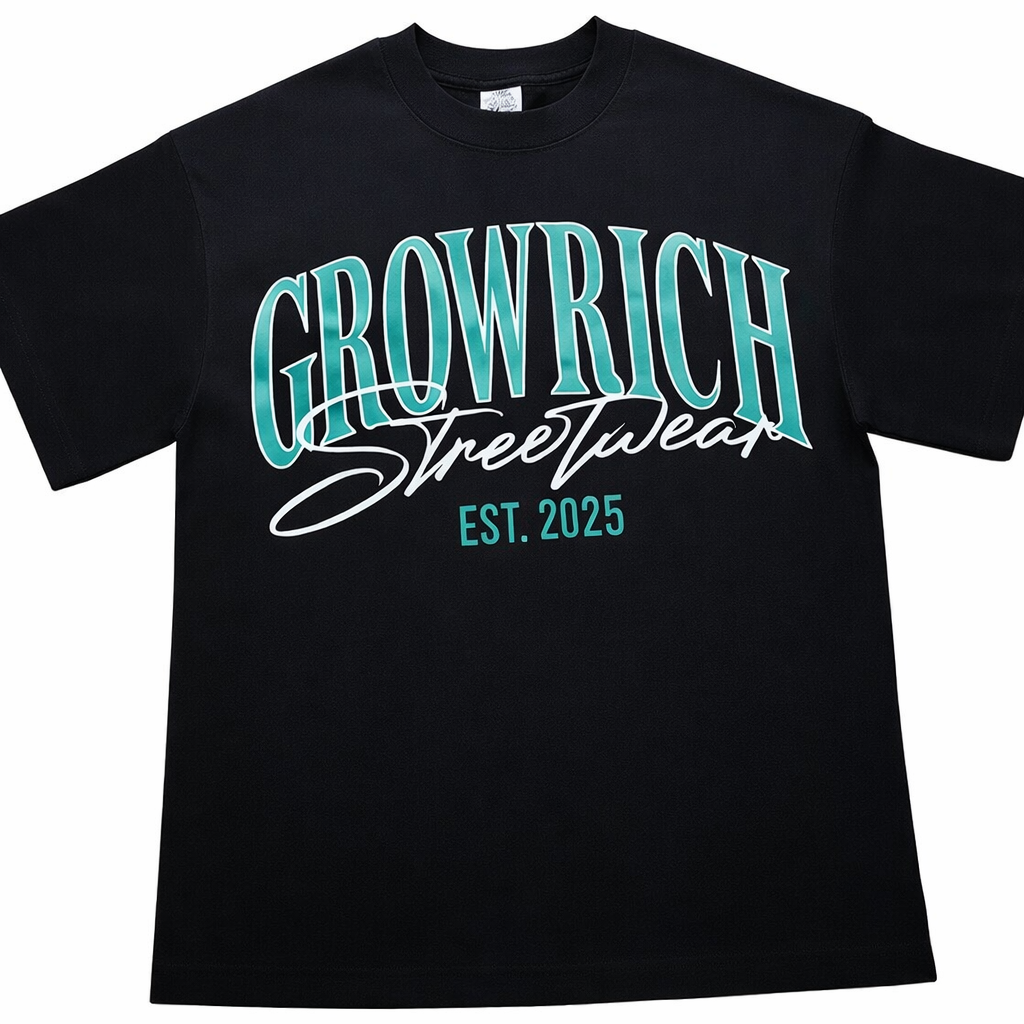 OG Black Heavy Tee | GrowRich Clothing