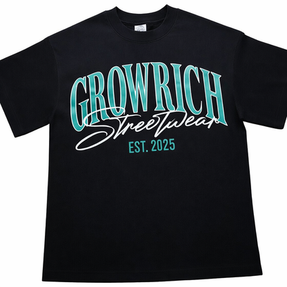 OG Black Heavy Tee | GrowRich Clothing